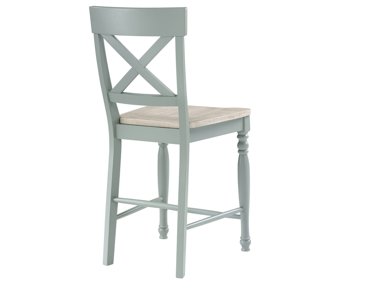 Darcy Solid Wood 24" Counter Stool, Mint Green and Natural Finish