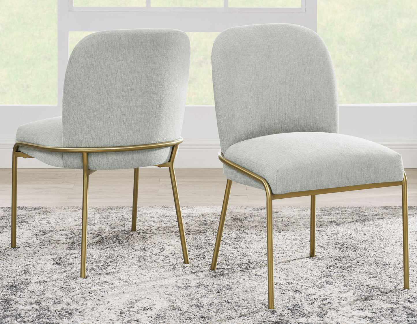 Conrad Upholstered Side Chair with Gold Leg