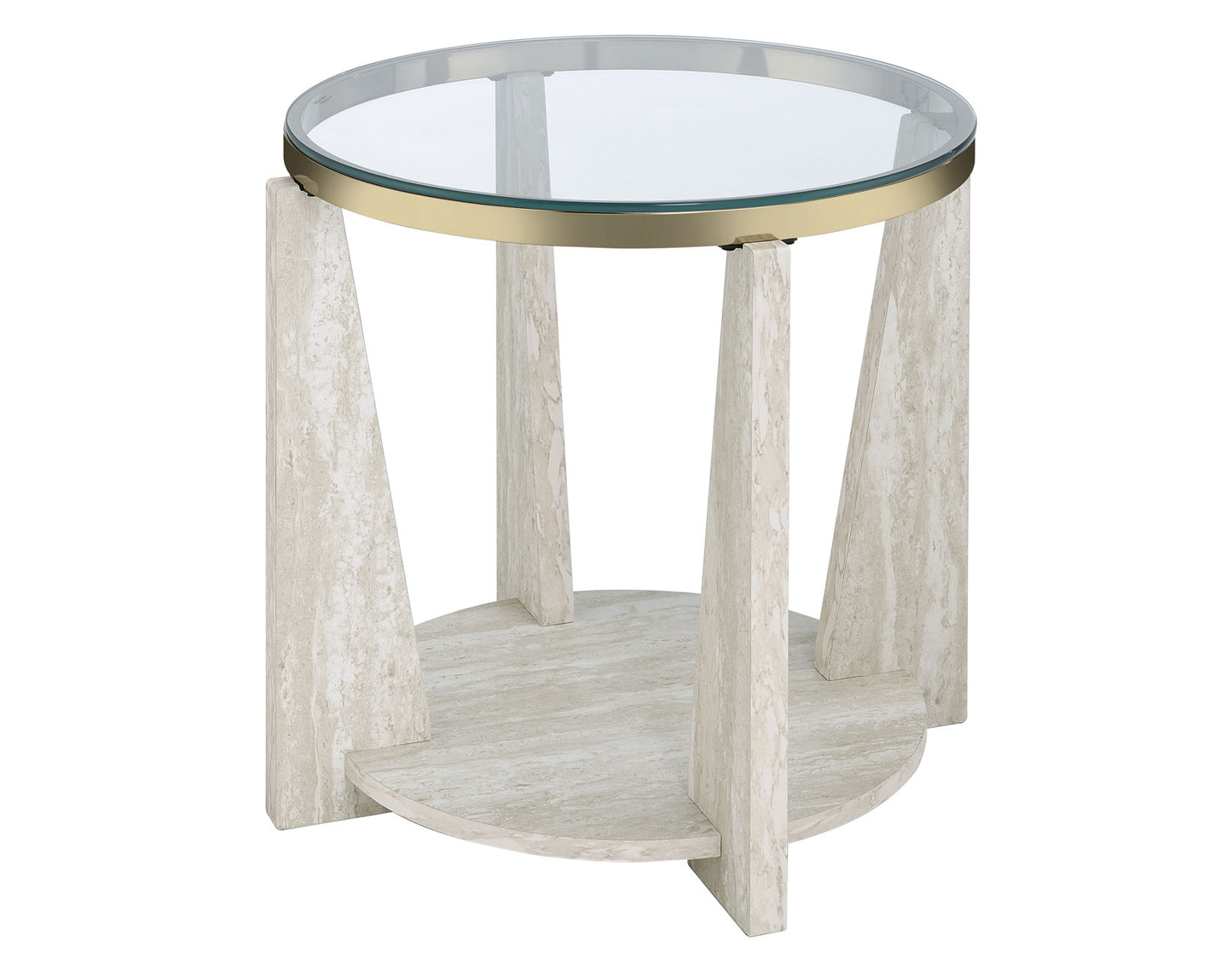 Wanda 24" Round Glass Top End Table