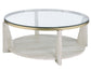 Wanda 3-Piece Glass Top Table Set with Castered Coffee Table