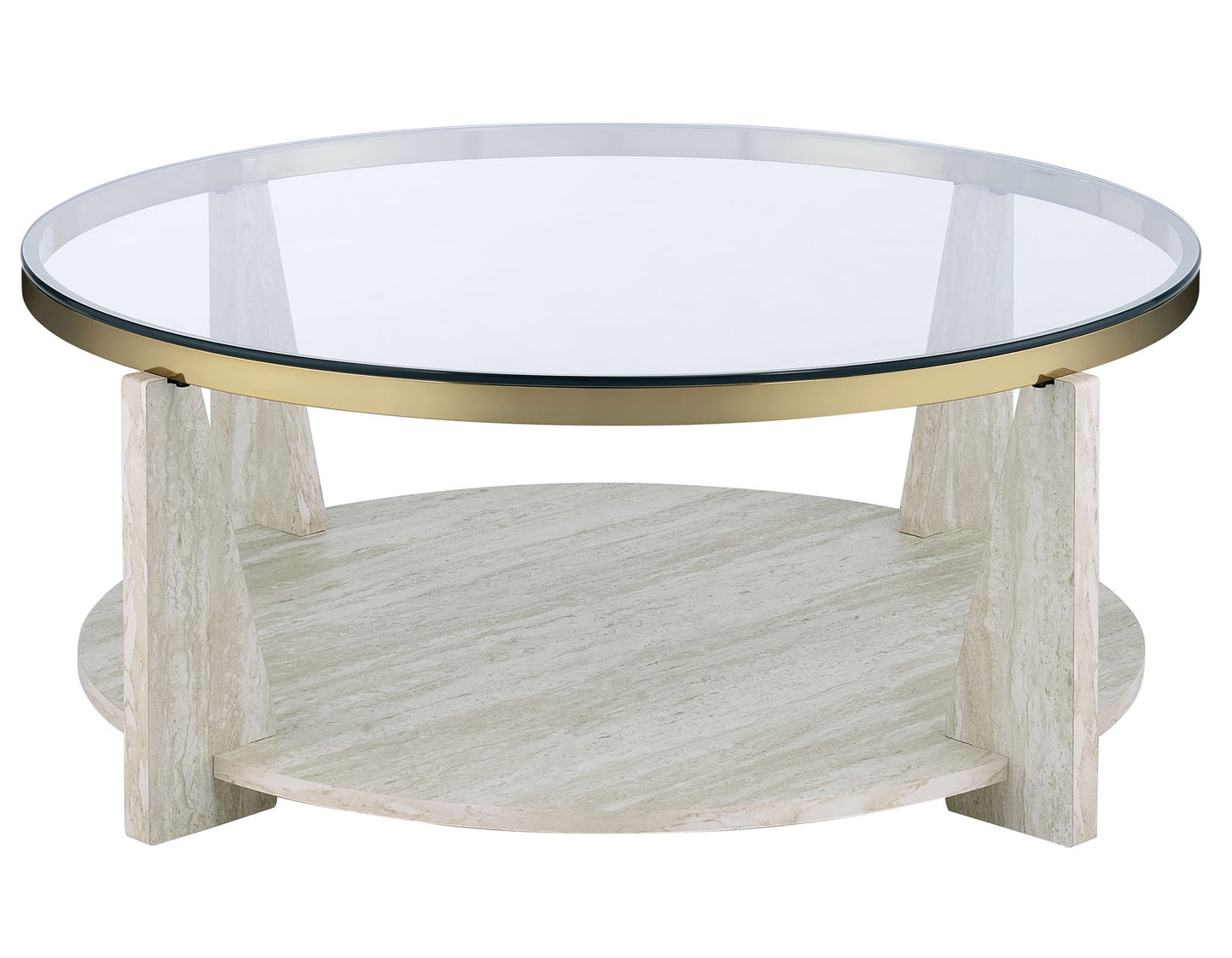 Wanda 3-Piece Glass Top Table Set with Castered Coffee Table