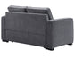 Noah Convertible Sleeper Loveseat, Gray