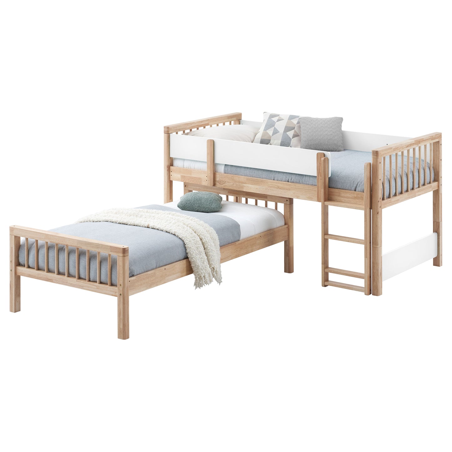 Dakota Wood Twin Over Twin Bunk Bed Natural