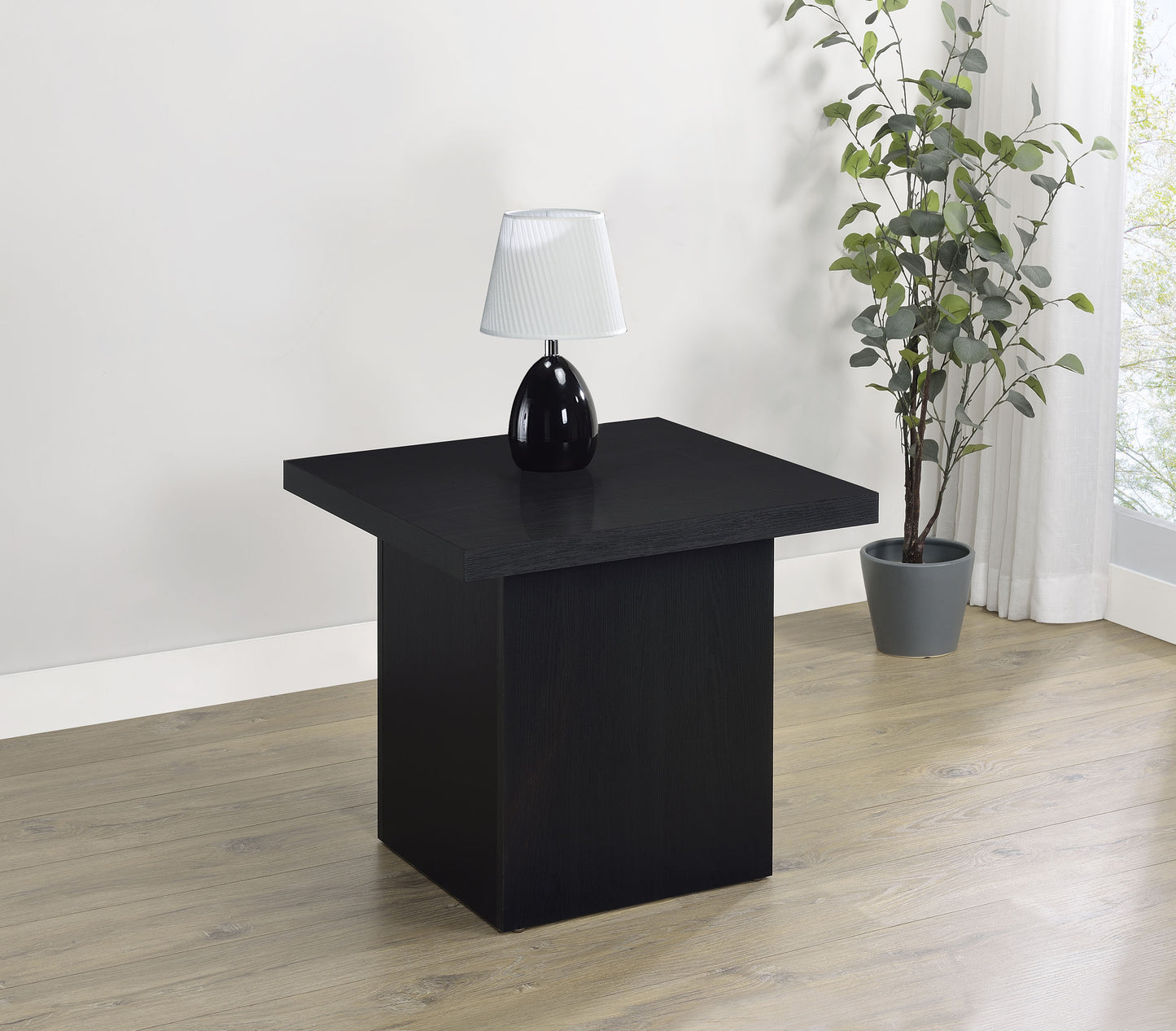 Max Square Engineered Laminate End Side Table Black