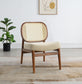 Rayo Rattan Cane Back Accent Chair with Padded Seat Camel