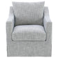 Winter Upholstered Sloped Arm Accent Swivel Chair Grey