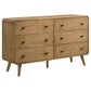 Robyn 6-drawer Dresser with Mirror Light Ash