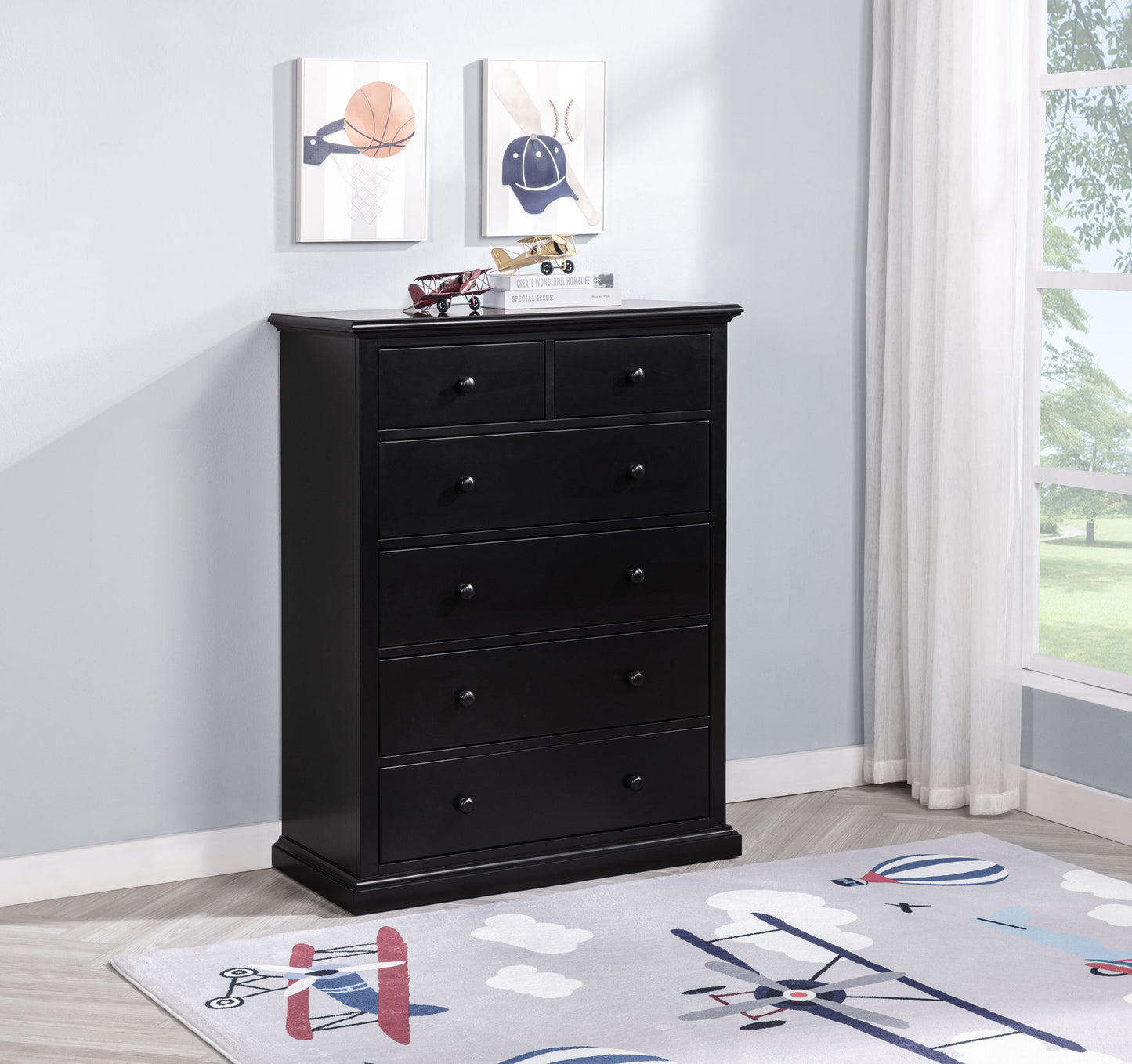 Sumerlin 6-drawer Bedroom Chest of Drawers Black