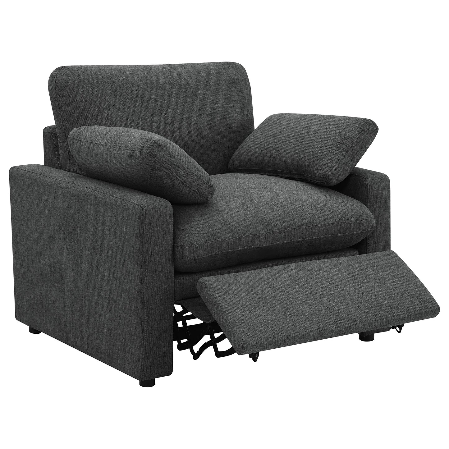 Collins Upholstered Power Recliner Chair Dark Grey