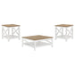 Hollis 3-piece Square Coffee and End Table Set White