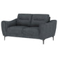 Nolan Upholstered Sloped Track Arm Loveseat Charcoal