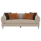 Jade Chenille Upholstered Sculpted Track Arm Sofa Latte