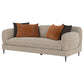 Jade Chenille Upholstered Sculpted Track Arm Sofa Latte