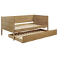 Calinda Wood Twin Daybed With Trundle Natural