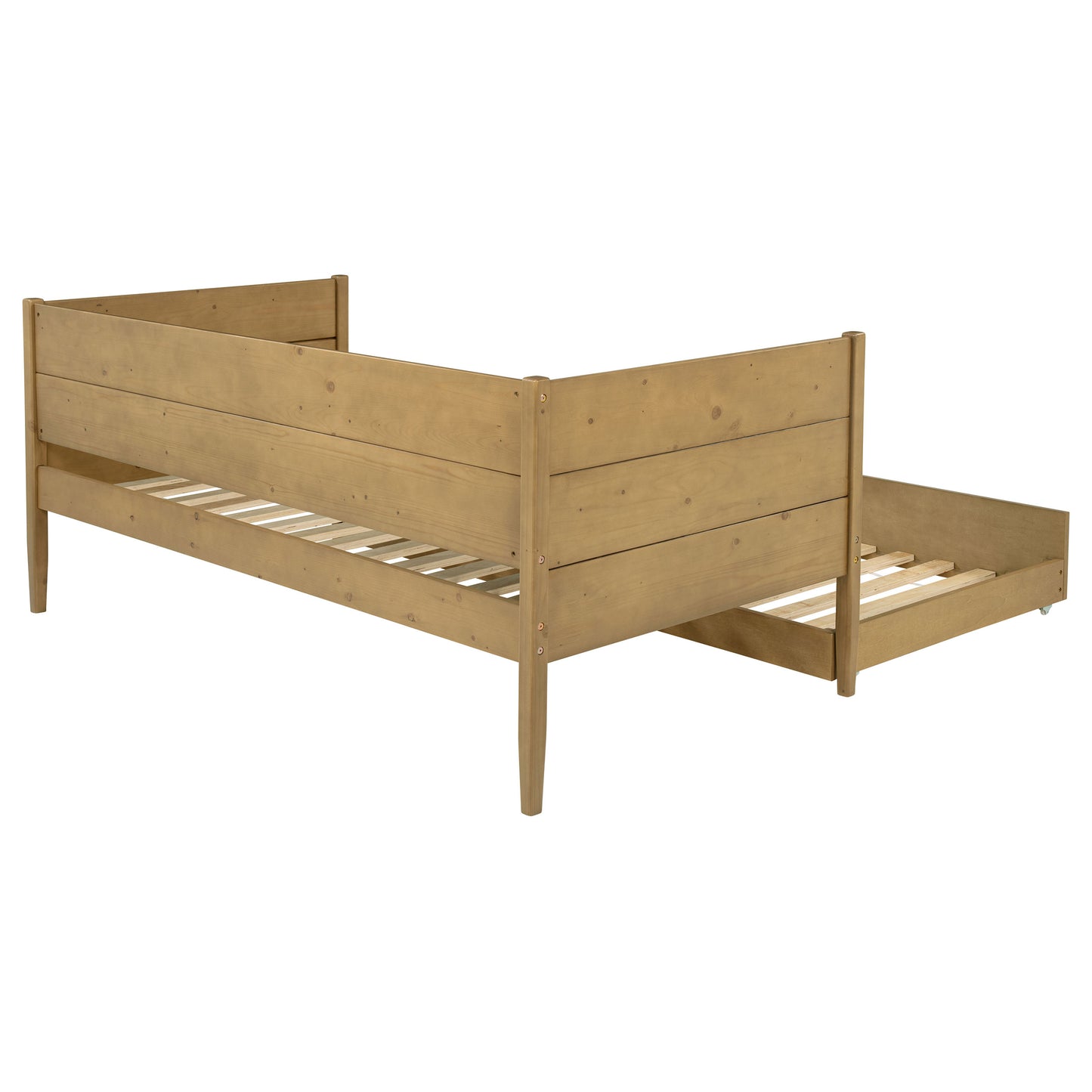 Calinda Wood Twin Daybed With Trundle Natural