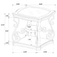 Laney 1-shelf Glass Top Rectangular End Table Deep Merlot