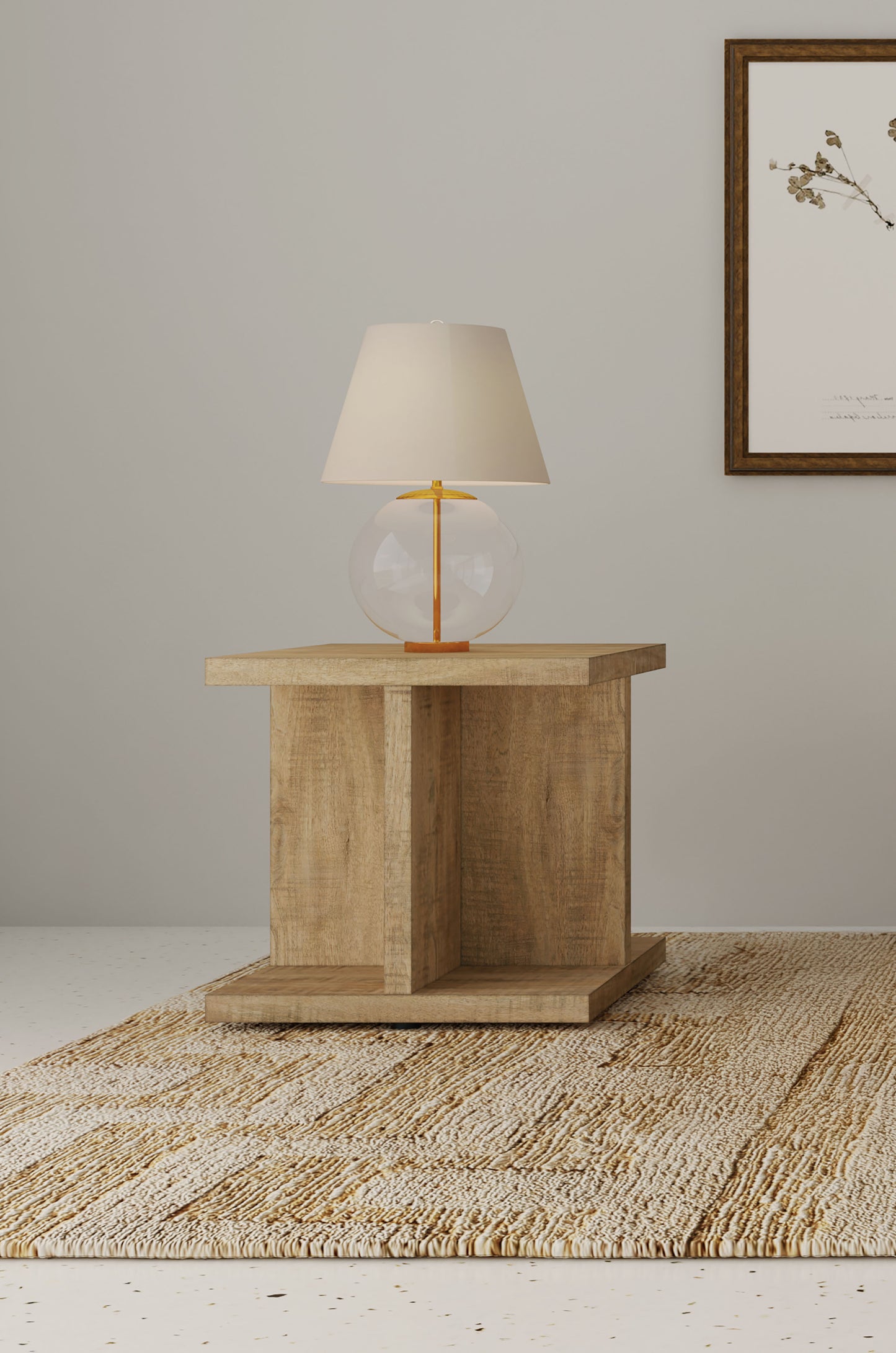 Cortona Square Engineered Wood End Side Table Mango