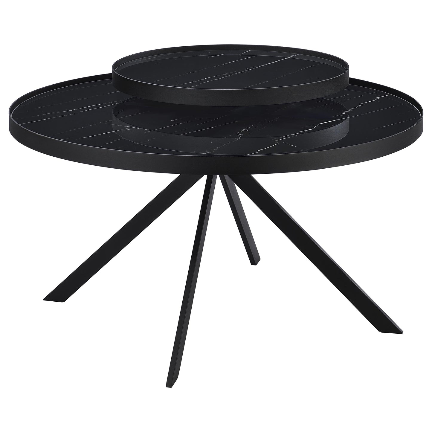 Briggs 2-piece Round Coffee and End Table Set Black