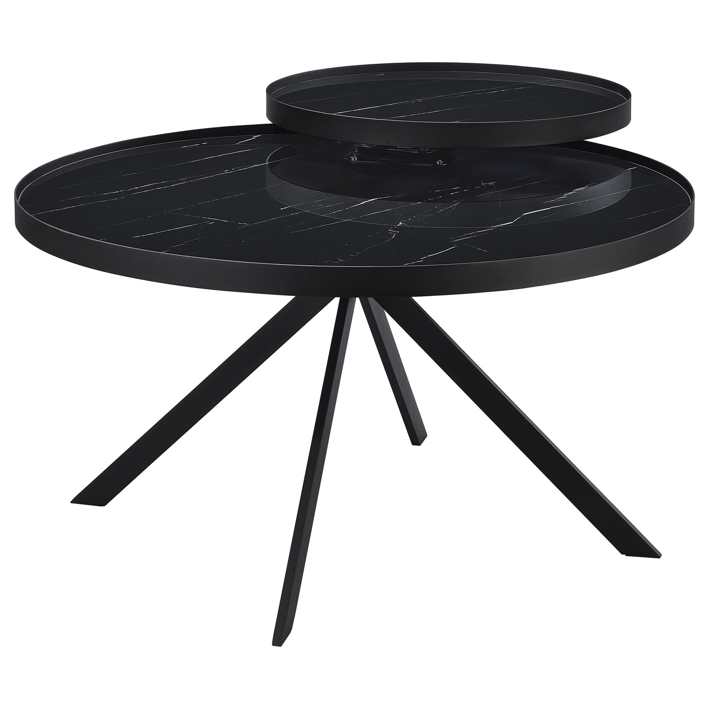 Briggs 2-piece Round Coffee and End Table Set Black