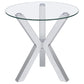 Kenzie 2-piece Round Coffee and End Table Set Chrome