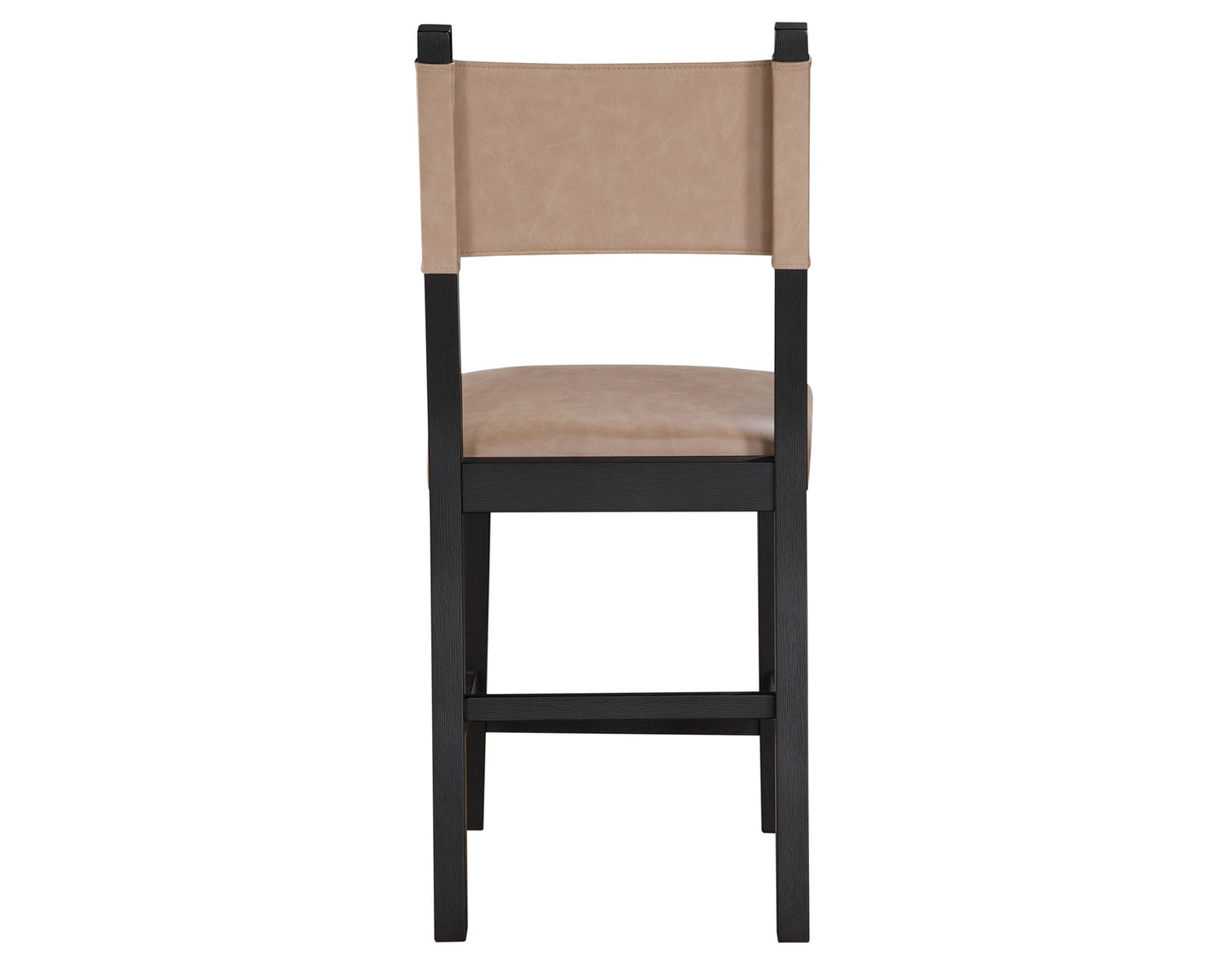 Aubrey 24" Counter Chair, Camel Vegan Leather with Black wood finish