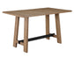 Aubrey 59.5" Counter Table, Drifwood with Black Stretchers