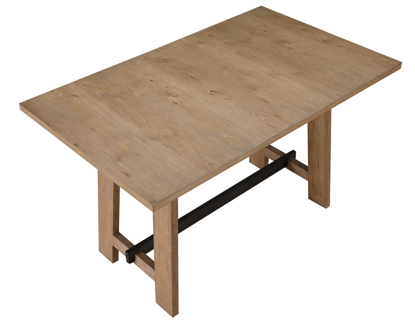 Aubrey 59.5" Counter Table, Drifwood with Black Stretchers