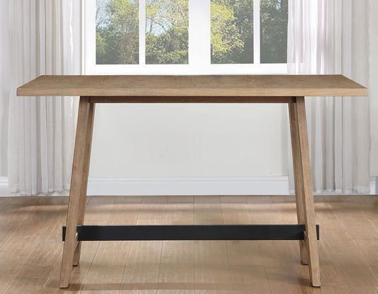 Aubrey 59.5" Counter Table, Drifwood with Black Stretchers