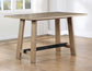 Aubrey 59.5" Counter Table, Drifwood with Black Stretchers