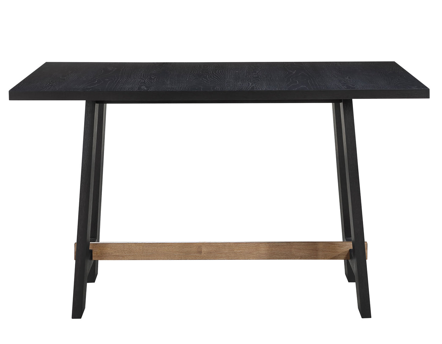 Aubrey 59.5" Counter Table, Black with Driftwood Stretcher