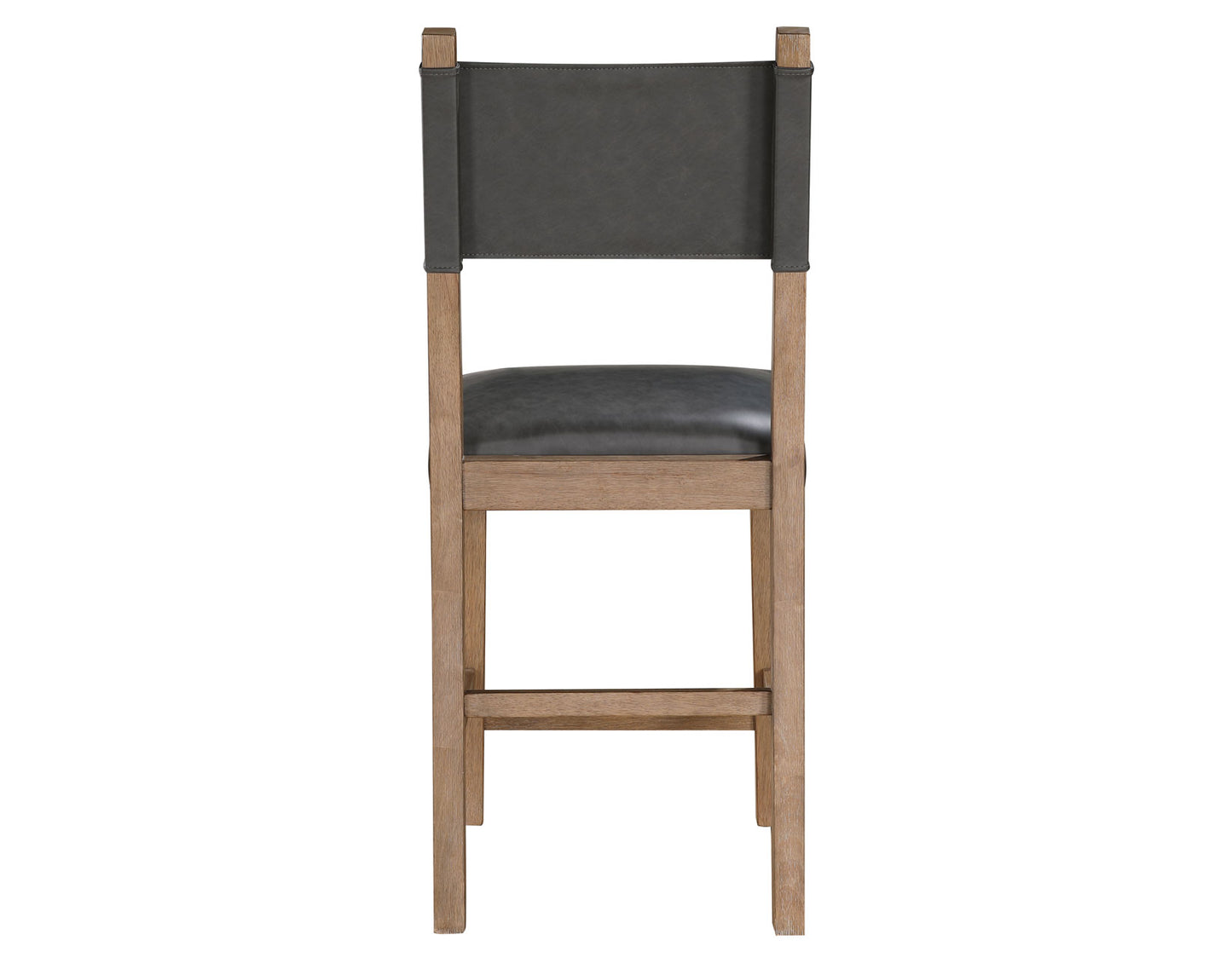 Aubrey 24" Counter Chair, Gray Vegan Leather with Driftwood finish