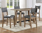 Aubrey 5-Piece 59.5" Counter Dining Set, Driftwood Finish