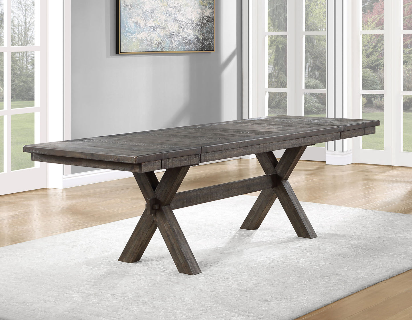 Riverdale 72-96-inch Trestle Dining Table w/2 -12-inch leaves