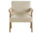 Helen Accent Chair, Cream Fabric with Light Chestnut Wood Finish