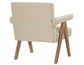 Helen Accent Chair, Cream Fabric with Light Chestnut Wood Finish