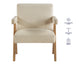 Helen Accent Chair, Cream Fabric with Light Chestnut Wood Finish