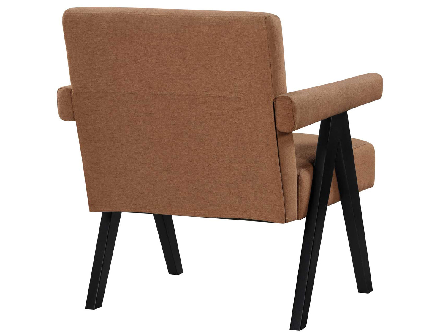 Helen Accent Chair, Rust Fabric with Black Wood Finish