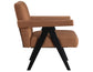 Helen Accent Chair, Rust Fabric with Black Wood Finish