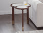 Oormi Banswara White Marble Inlay End Table