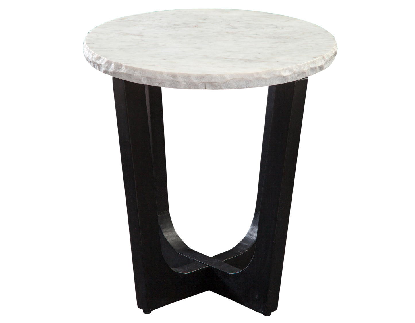 Chrissy 20" Round White Marble End Table