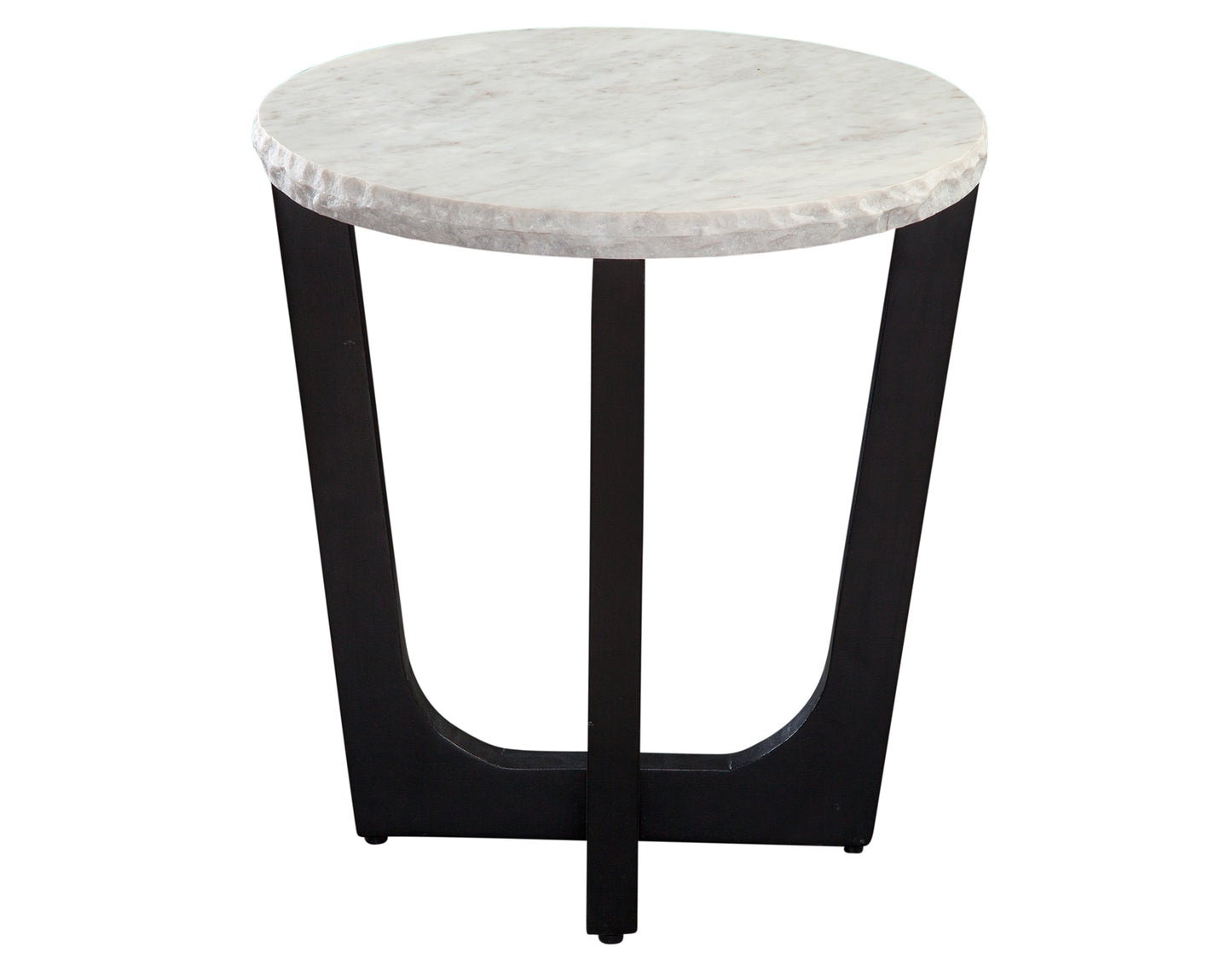 Chrissy 20" Round White Marble End Table