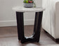 Chrissy 20" Round White Marble End Table