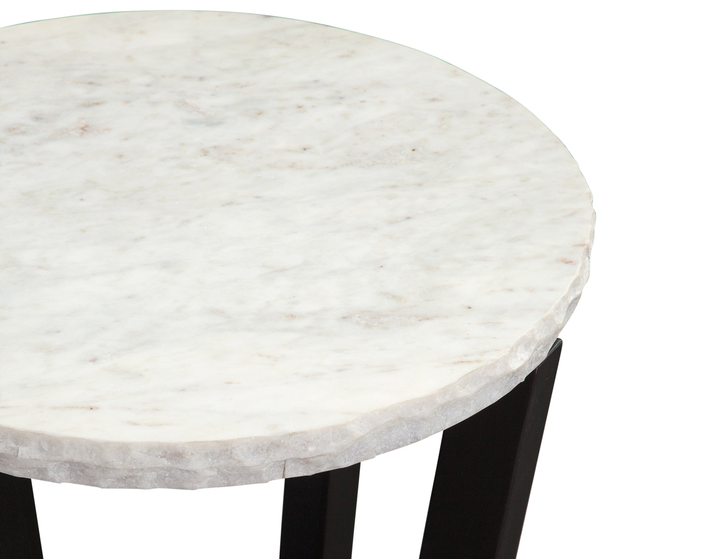 Chrissy 20" Round White Marble End Table