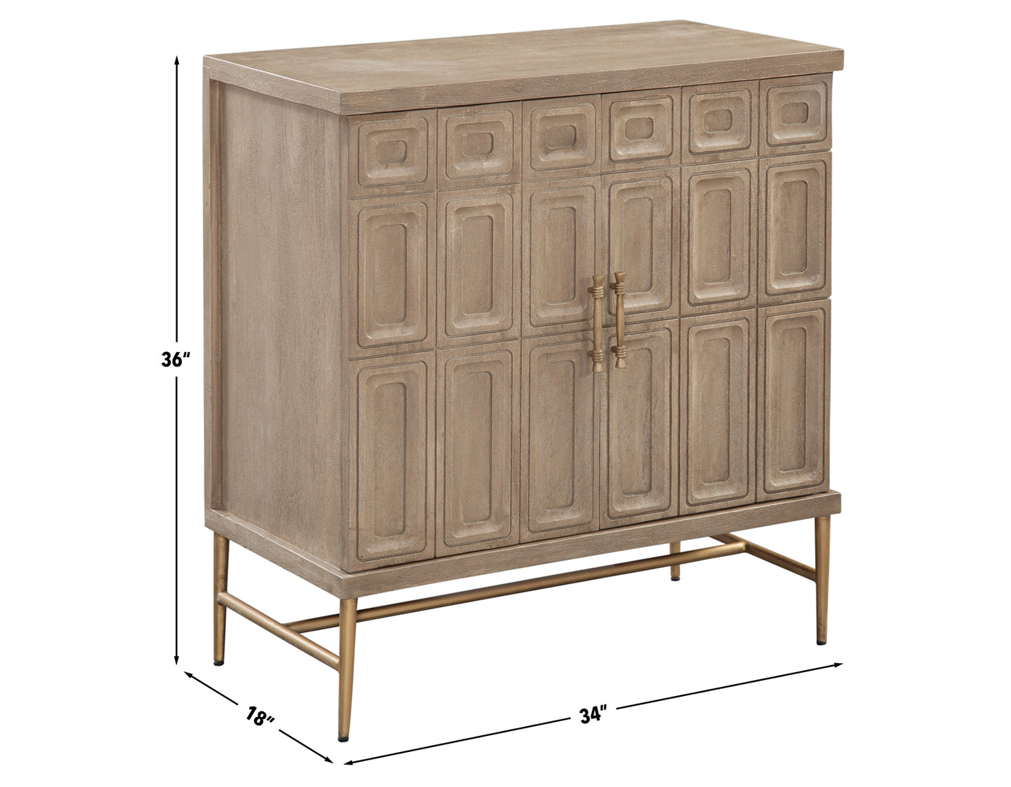 Arun Solid Wood 2-Door Accent Cabinet