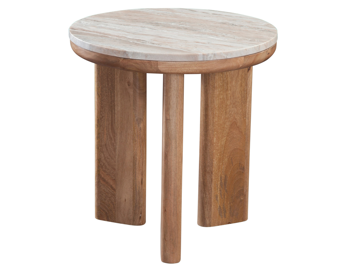 Sidney 22" Round Toronto Brown Marble Top End Table