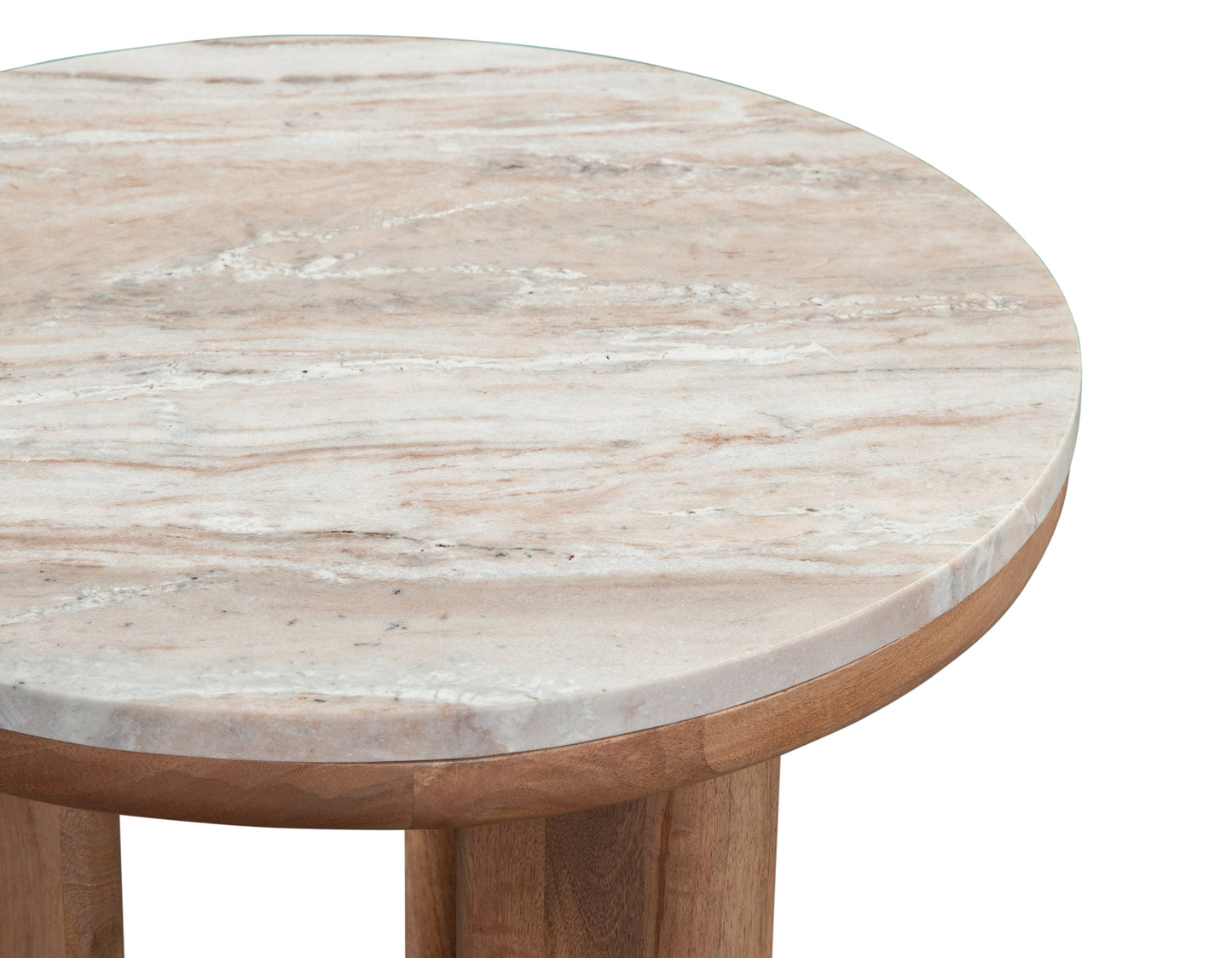 Sidney 22" Round Toronto Brown Marble Top End Table