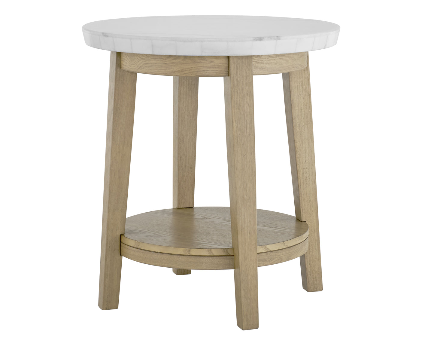 Vida 22" Round White Marble Top End Table