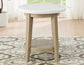 Vida 22" Round White Marble Top End Table