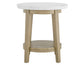 Vida 22" Round White Marble Top End Table