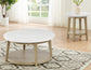 Vida 22" Round White Marble Top End Table